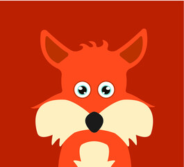 cartoon funny fox isolated