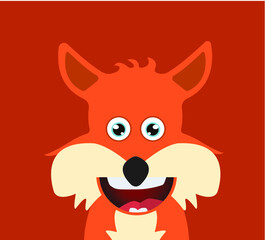 cartoon funny fox isolated