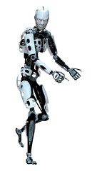 3D Rendering Male Robot on White