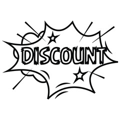 word discount written icon vector
