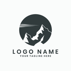 Illustration logo design of mountains