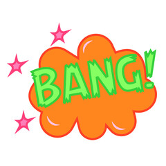 Comic graphic design for BANG explosion blast dialog box