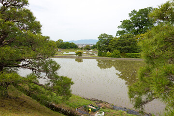 Landscape view from Shugakuin Imperial Villa (Shugakuin Rikyu) in Kyoto, Japan.