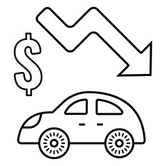 Profit car icon vector illustration