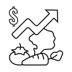 fresh vegetables up arrow icon