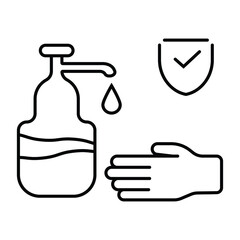Hand sanitizer, use antiseptic, antibacterial gel icon