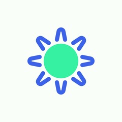 Brightness icon vector, filled flat sign, UI sun bicolor pictogram, green and blue colors. Symbol, logo illustration
