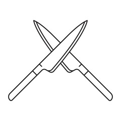 crossed kitchen knives