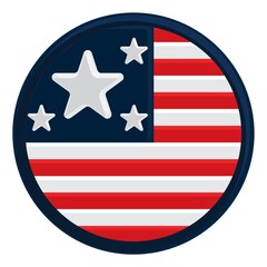 round usa flag