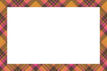 Vintage frame vector. Scottish border pattern retro style. Tartan plaid ornament.