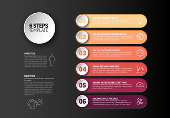 Vector progress infographic with six steps