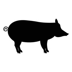 silhouette of pig