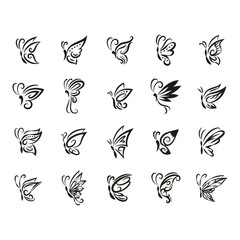 butterfly tattoo set