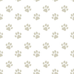Fototapeta na wymiar Vector seamless pattern with dog footprints. Can be used for wallpaper,fabric, web page background, surface textures.