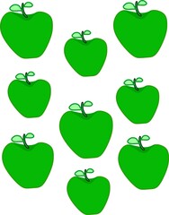 set of green apples