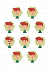 Fototapeta premium collection of boy facial expressions