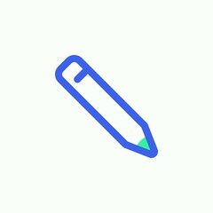 Edit, pen icon vector, filled flat sign, Pencil bicolor pictogram, green and blue colors. Symbol, logo illustration