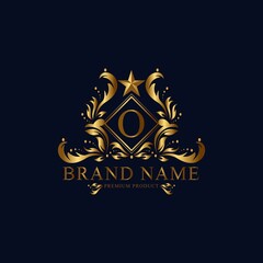 O premium luxury gold monogram logo. O letter logo. O monogram luxury gold logo.