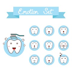 Fototapeta na wymiar tooth emotion set