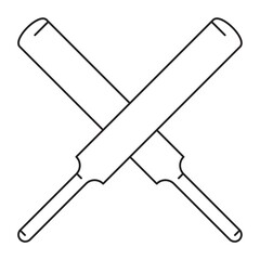 crossed cricket bat
