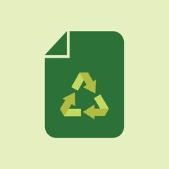 document with recycle symbol