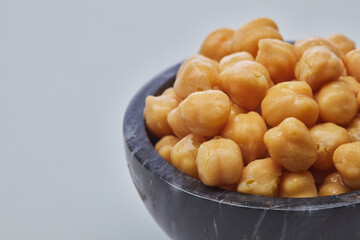 Chickpeas shot on white background