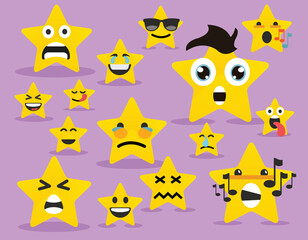 Smiley faces group of vector emoticon characters