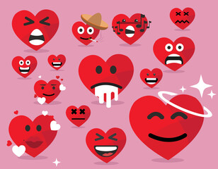 Fototapeta premium Smiley faces group of vector emoticon characters