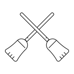crossed brooms