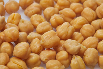 Chickpeas shot on white background