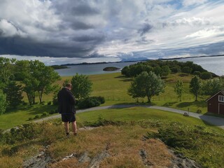 Fototapeta premium Haugsneset and Kongshaugen Hiking Trail Alstadhaug Sandnessjøen Northern Norway