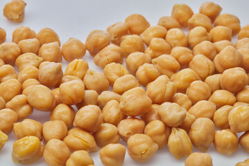 Chickpeas shot on white background