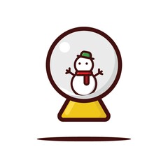 snowman in crystal ball