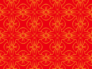 Seamless pattern design with floral background elements, beautiful ornaments, black, white, orange, pink, red, green, yellow, blue, gray, purple, brown