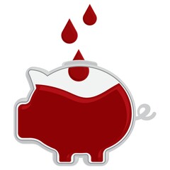 Obraz premium saving blood in piggy bank