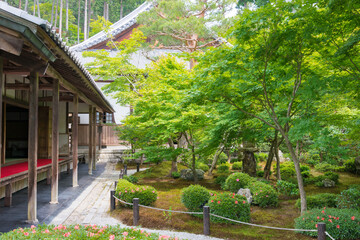 Enko-ji Temple in Kyoto, Japan. Enko-ji Temple was originally founded in 1601, as the site of the Rakuyo School by Tokugawa Ieyasu.