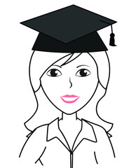 Woman girl female Student wearing education diploma hat