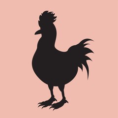 silhouette of a rooster