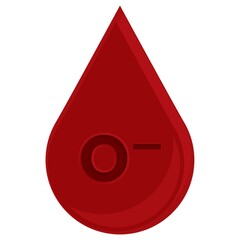 blood drop with blood group o negative