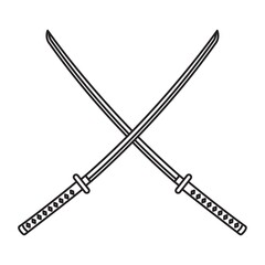 crossed katana