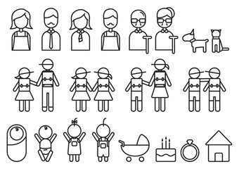 Fototapeta premium family icons