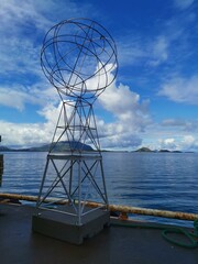 Polar Circle Monument 66 degree North  Northern Norway