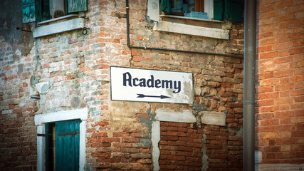 Street Sign to Academy