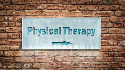 Fototapeta na wymiar Street Sign to Physical Therapy