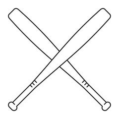 crossed baseball bat