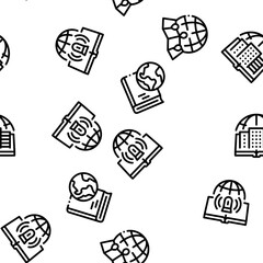 Geography Education Seamless Pattern Vector Thin Line. Illustrations