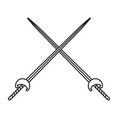 crossed fencing sword