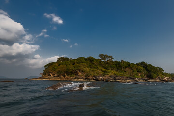 Beautiful tropical beach at sunset,  Phu Quoc island, Vietnam.