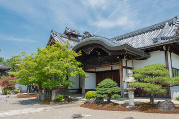 Myoman-ji Temple in Kyoto, Japan. The temple was founded in 1389.