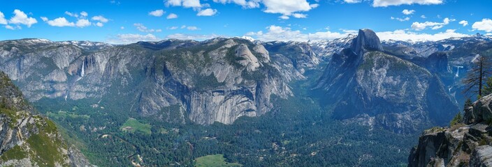 hiking to glacier point in yosemite national park in california, usa
